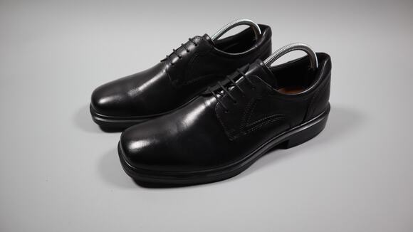 ECCO Helsinki 2 Plain Toe Derby Oxford Dress Shoes Black Leather Size 9-9.5 main image 2